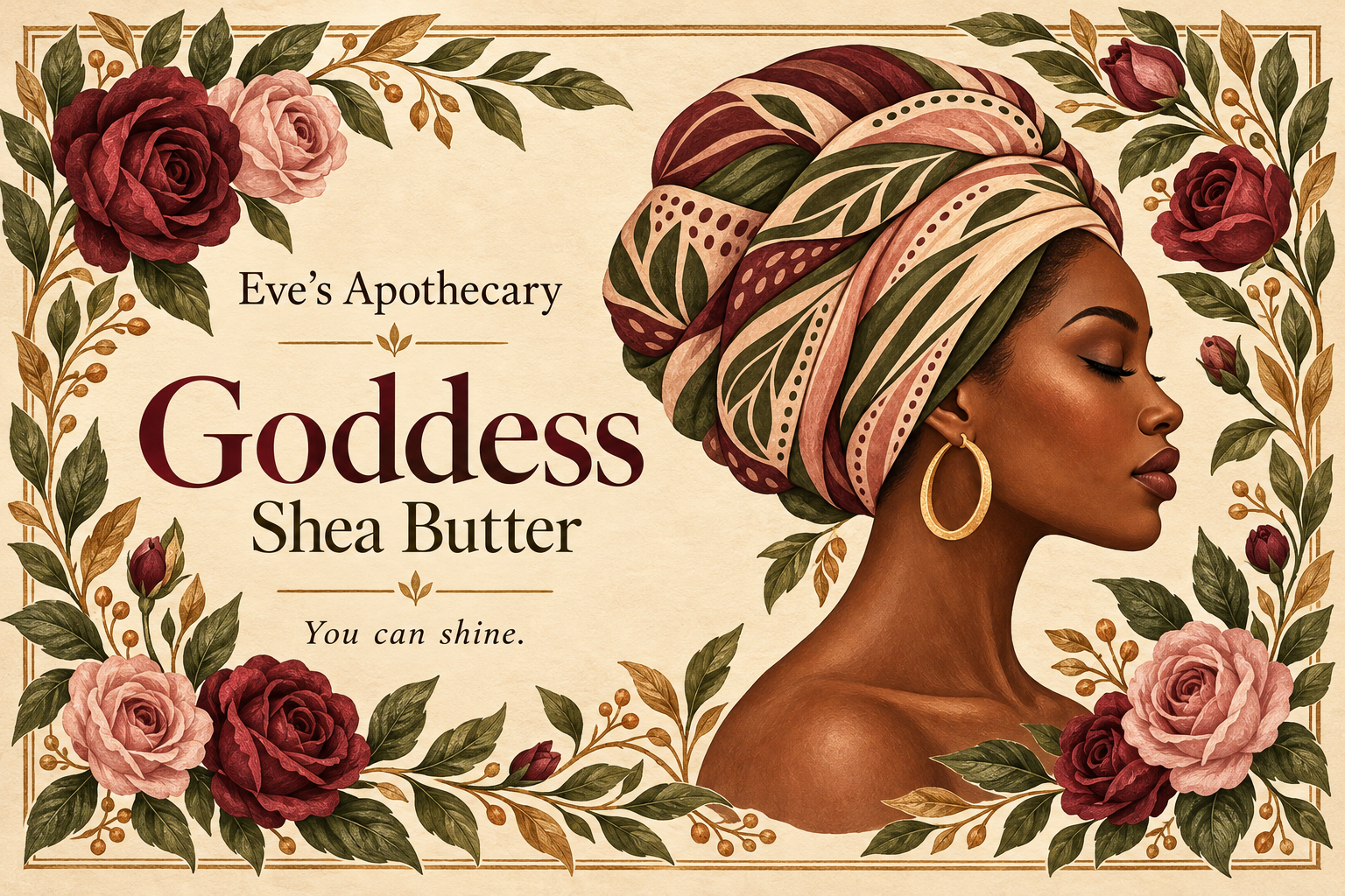 Goddess botanical label artwork